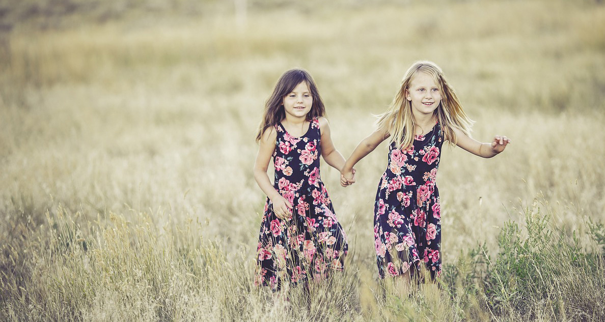 Sisters in a field